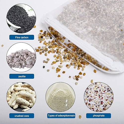Vista 40 de Segarty Bolas biológicas para acuario, filtro de estanque Koi de 1 pulgada, bola bio con esponja para filtro de acuario, filtro de recipiente de 12