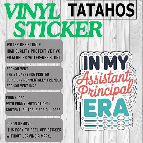 Miniatura 3 de (3 unidades) en My Assistant Principal Era - Divertida calcomanía de vinilo para personal escolar, calcomanía impermeable para educadores,
