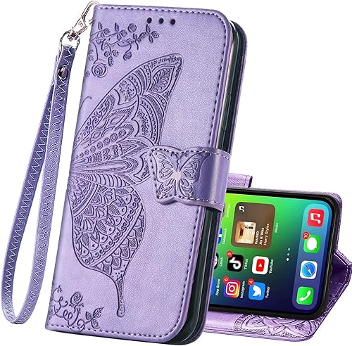 Funda tipo cartera para iPhone Xs Max, funda protectora de piel sintética con tapa para teléfono, correa para la muñeca, ranuras para tarjetas,