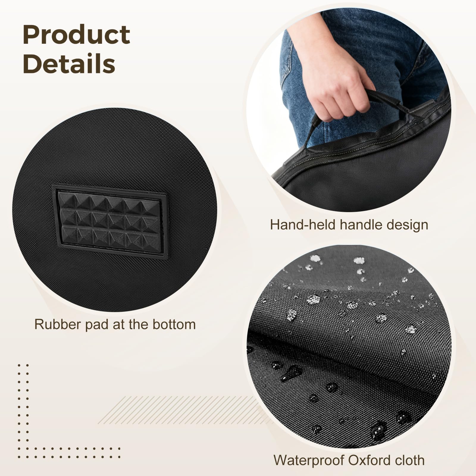 Housse de Guitare 40/41 Pouces, Rembourrage 15 mm, Protection antichocs, Tissu Oxford 600D, Grande Poche pour partitions et Accessoires, poignée de Transport, Noire