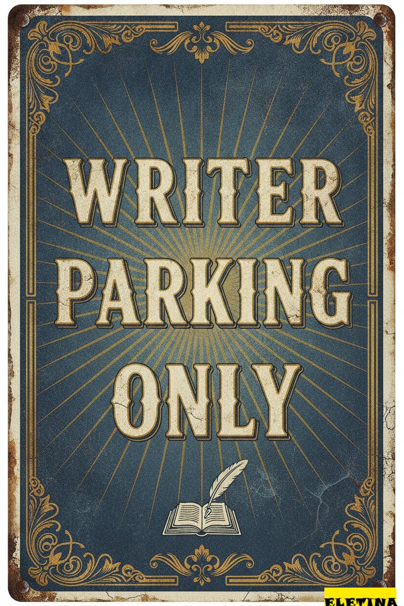 Writer Parking Only Tin Sign, 8x12 Inch Business Decor