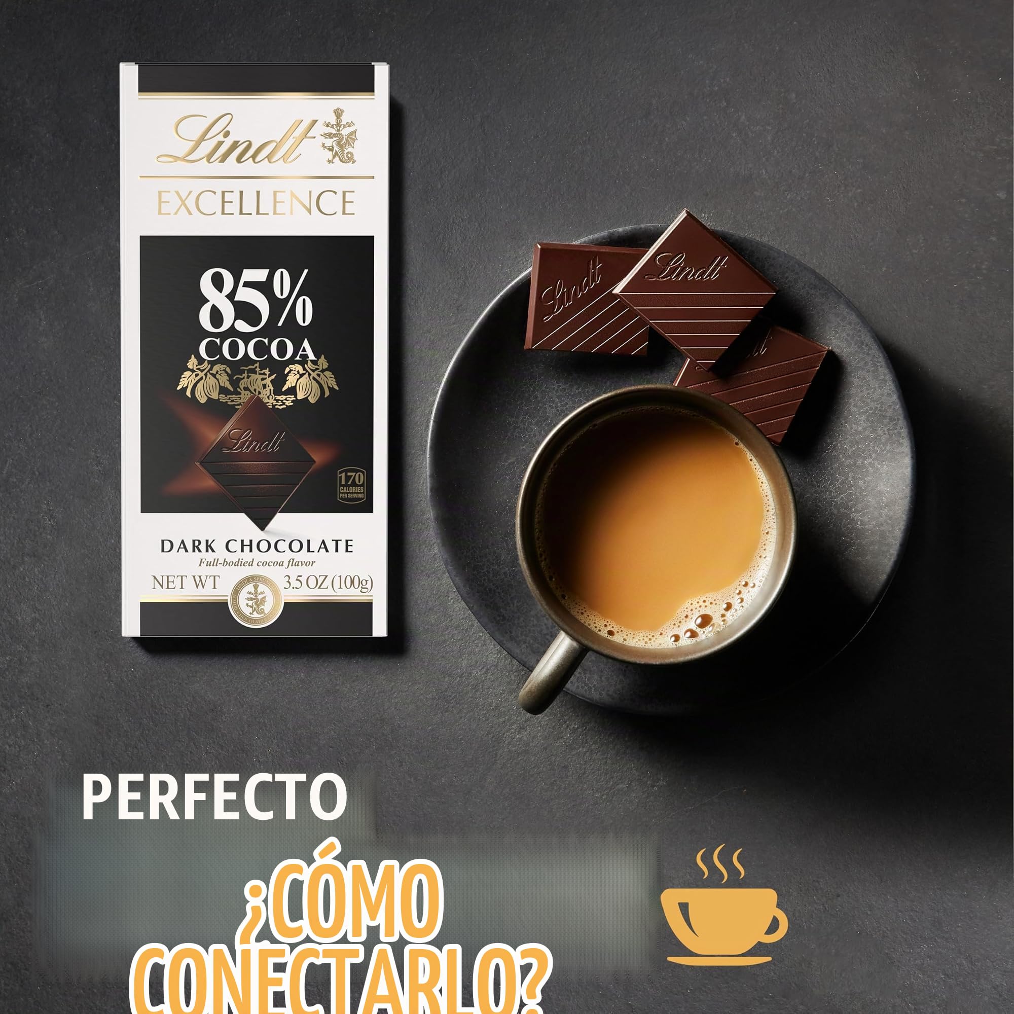 Lindt Chocolate Bar - Dark Chocolate - 85 Percent Cocoa - Extra Dark - 3.5 Oz Bars - Case Of 12