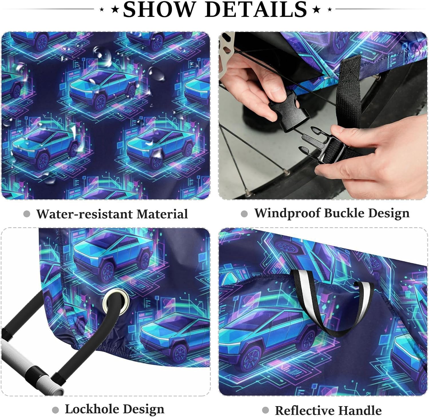 Car Neon Dark Blue Outdoor Bike Cover Waterproof Motorcycle Cover Bikes Storage