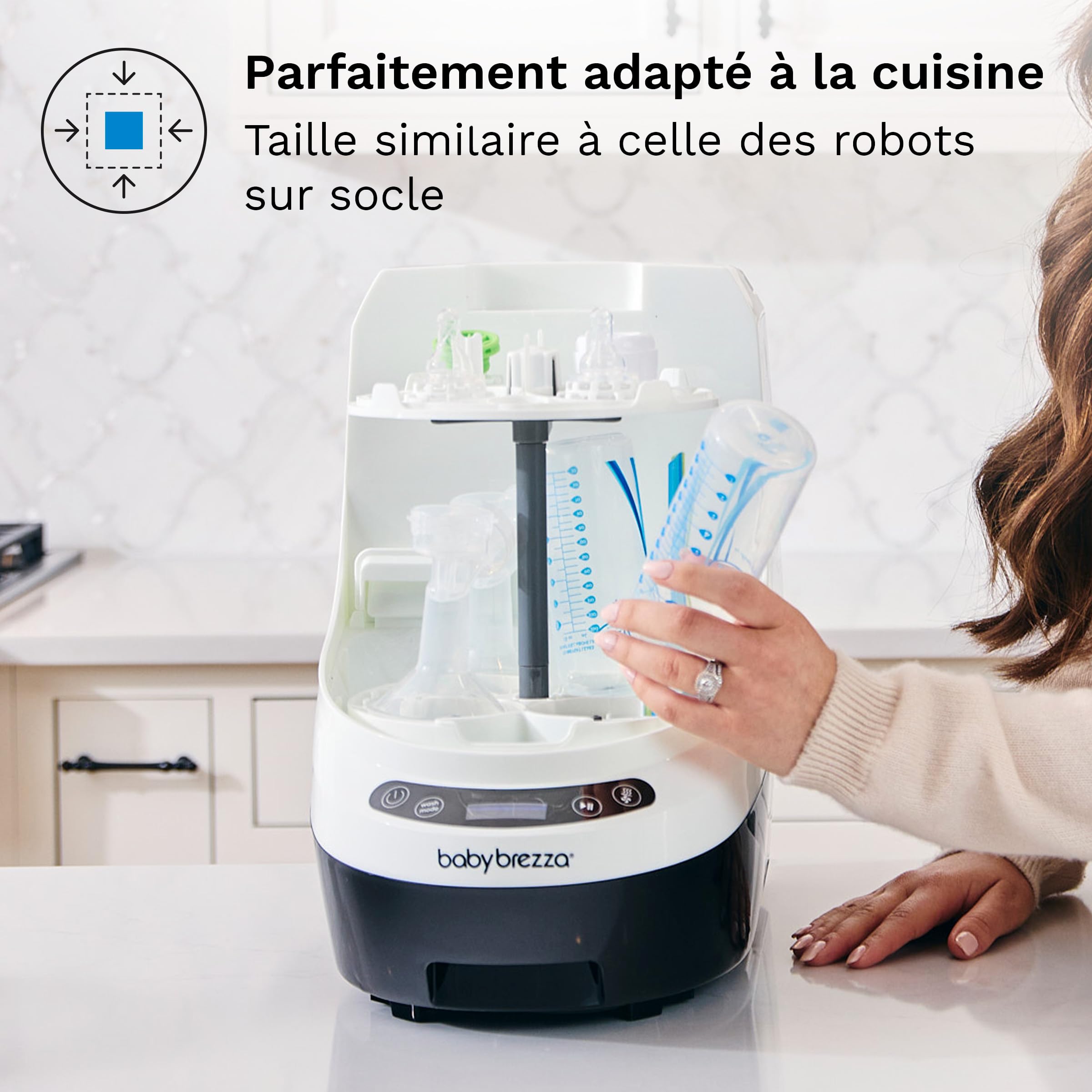 Baby Brezza - Lave-biberons Bottle Washer Pro - lave, stérilise et sèche automatiquement biberons et accessoires de tire-lait