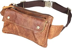 Genuine Leather Waist Bag Men Women Fanny Pack Bum Bag