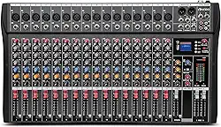 VDA216L Mixer Profissional 16 Canais para Shows ao Vivo, Karaokê - USB/Bluetooth, Efeito de Reverb, Saída de Monitoração, Controle de Som de Estúdio e Palco (Alimentação 110V/220V)