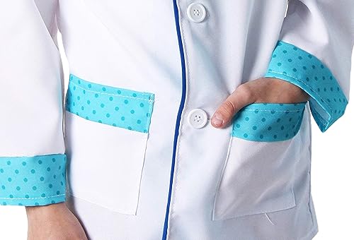 Miniatura 5 de StoryBook Wishes Abrigo y máscara facial para disfraz de médico para niños pequeños, disfraz de médico, azul y blanco, para edades de 2 a 8 años