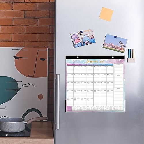Miniatura 6 de Calendario magnético para refrigerador, calendario magnético 2024, enero 2024 a diciembre de 2024, 10 x 10 pulgadas, calendario de refrigerador 2024