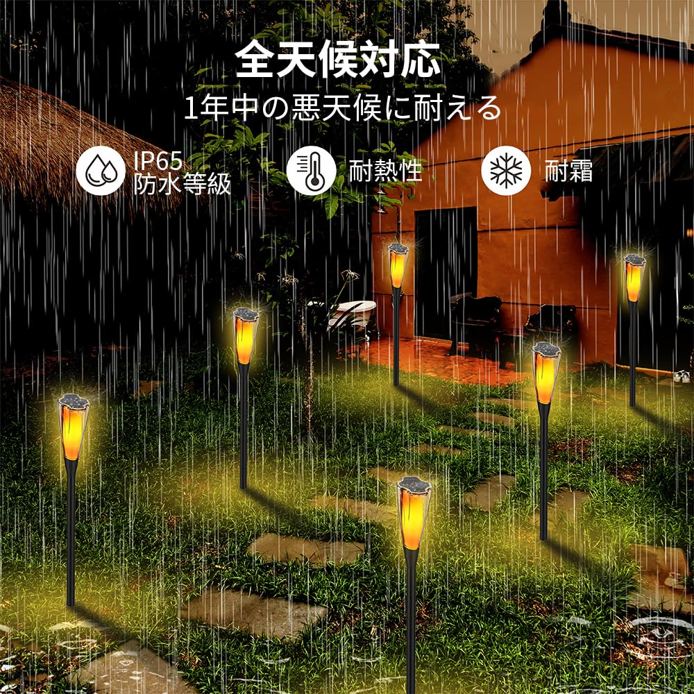 Amazon.co.jp: LITNOFAY ソーラーライト 屋外 防水 ガーデントーチ