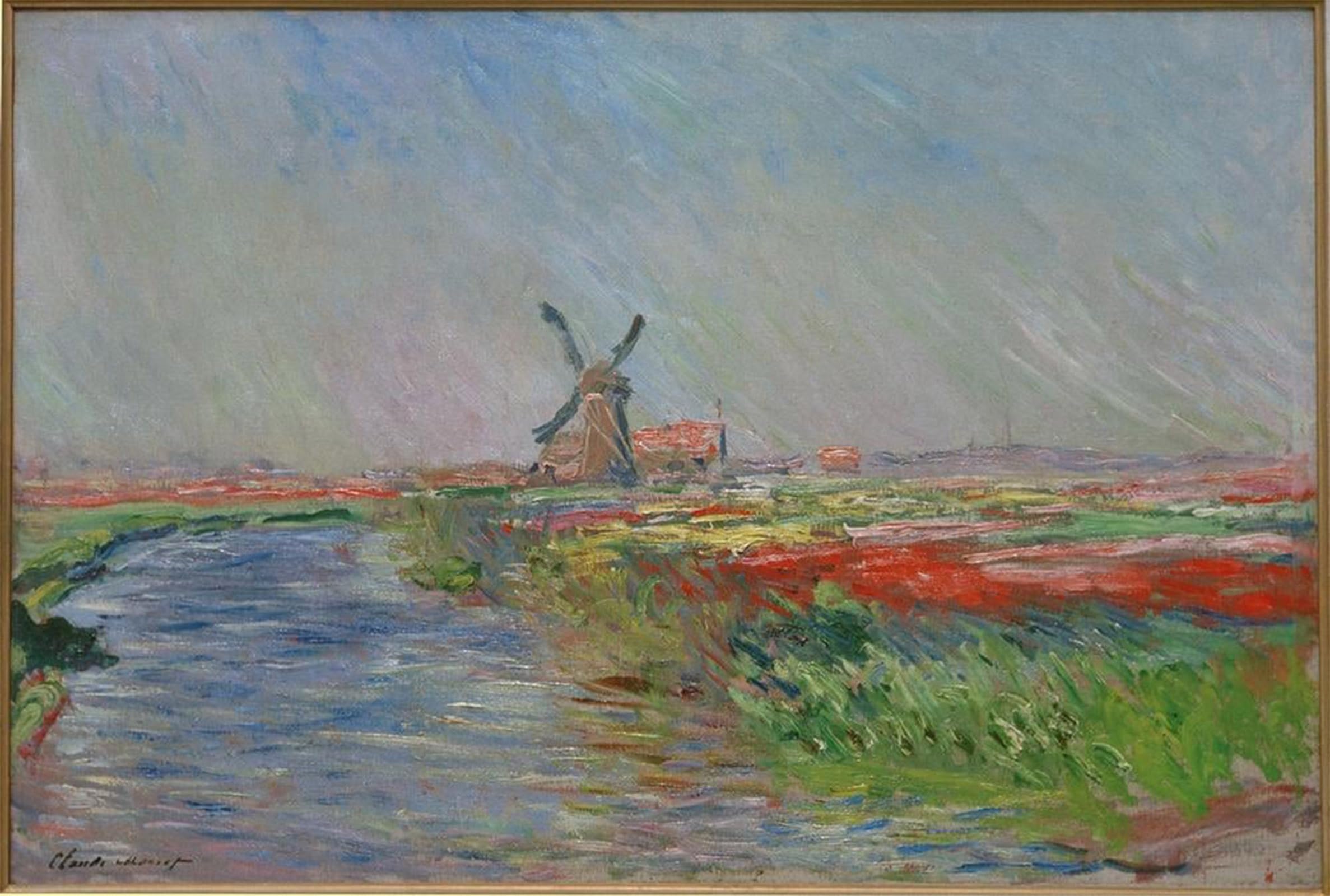 POSTERIIk Vintage Art Print Images Pictures Print Champs De Tulipes En Hollande by Claude Monet Modern Colour Posters for Office Home Decor 60x90cm
