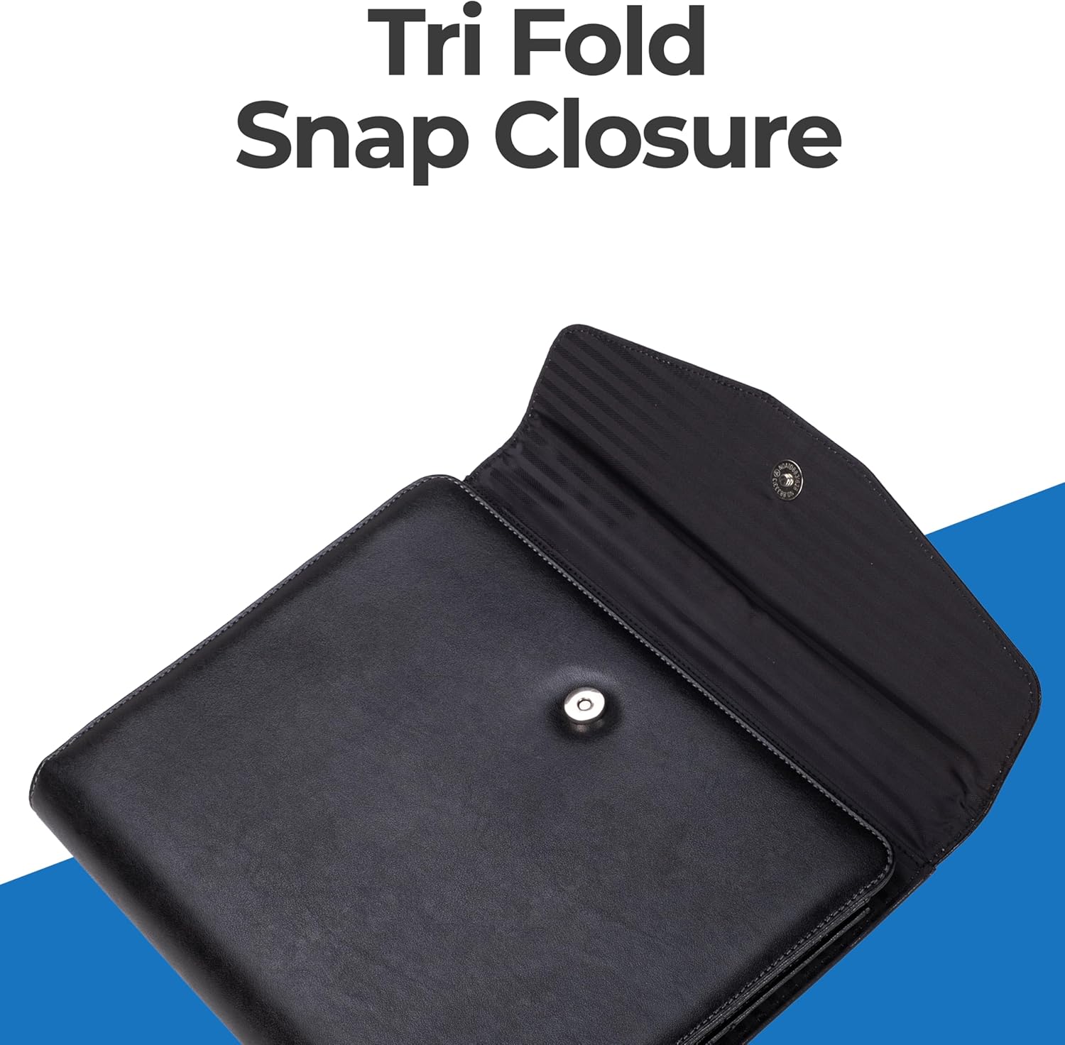 Case-it VP Pro Padfolio Portfolio Binder, Removable 1 Inch O-Ring Binder, Includes Letter Size Writing Pad, Tri Fold Snap Closure, Multiple Pockets, Black (LL-PRO-35)
