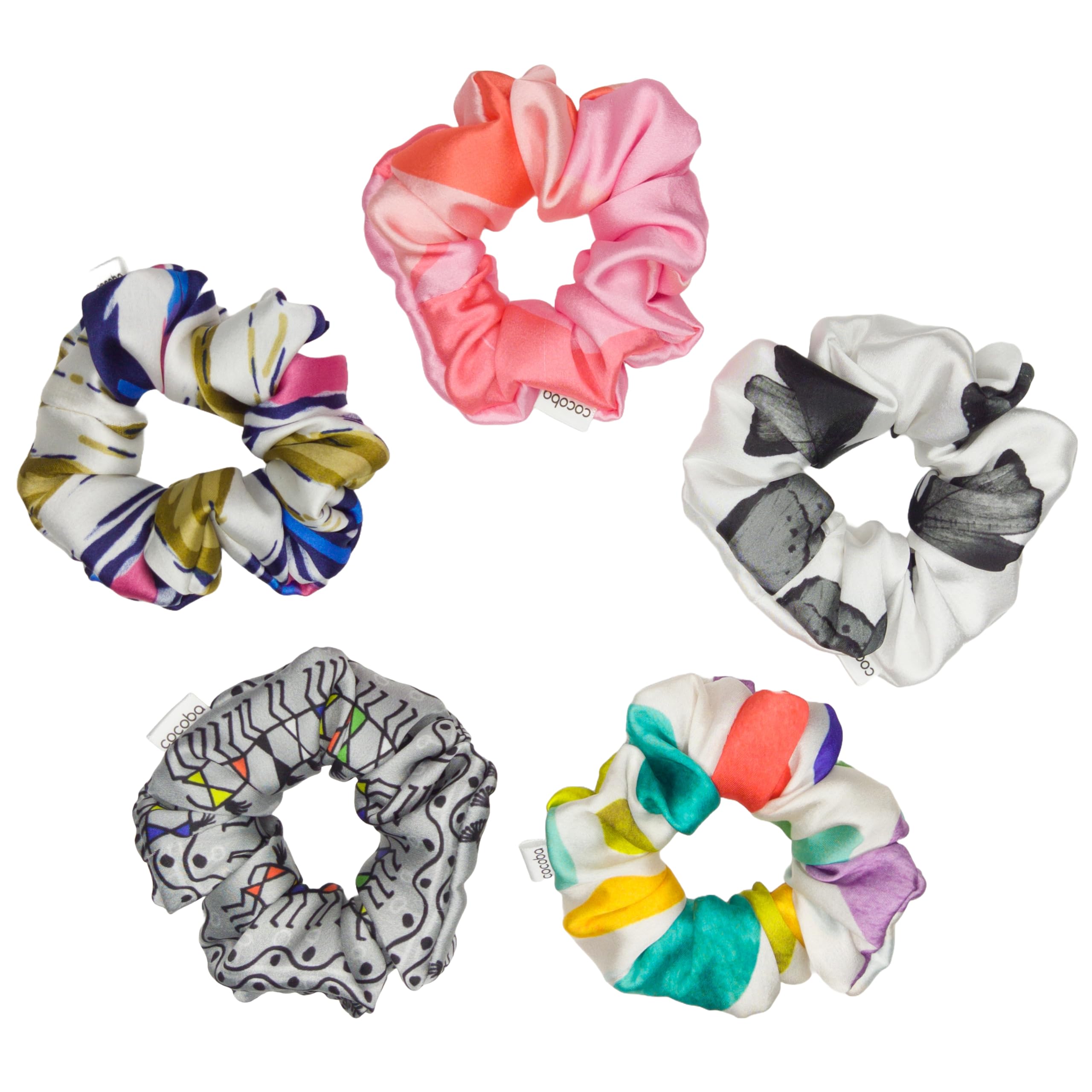 Printed Satin Scrunchies for Girls and Women | Multicoloured SMALL Size Scrunchies for Women's Hair Band | Stylish Printed Silk Satin with Strong Elastic & Cute Colors (Pack of 5)-image-17