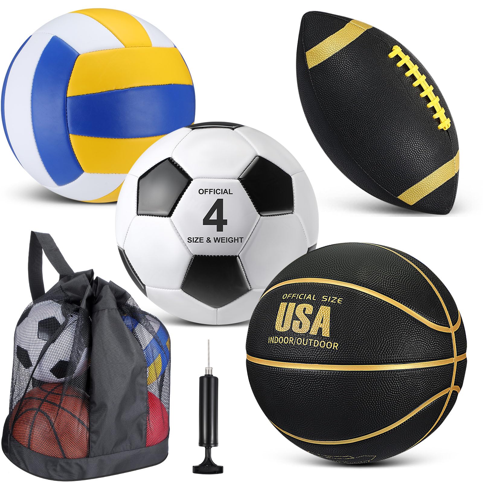 HyDren 4 Pcs Assorted Sports Balls Set for Kids Operation Christmas