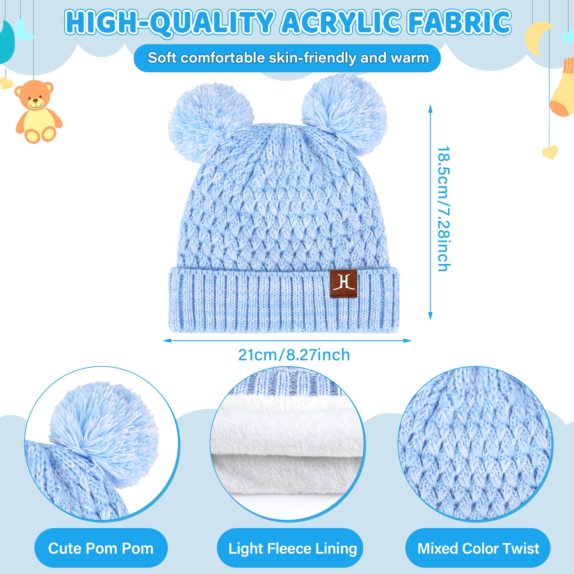 ZASFOU Niños Sombrero Invierno Bufanda Guantes Pantalla Táctil Set 2 3 4 5 6 7 Años Gorro Sombreros de Punto con Pompón Braga Cuello Guante Regalos para Niñas Niño