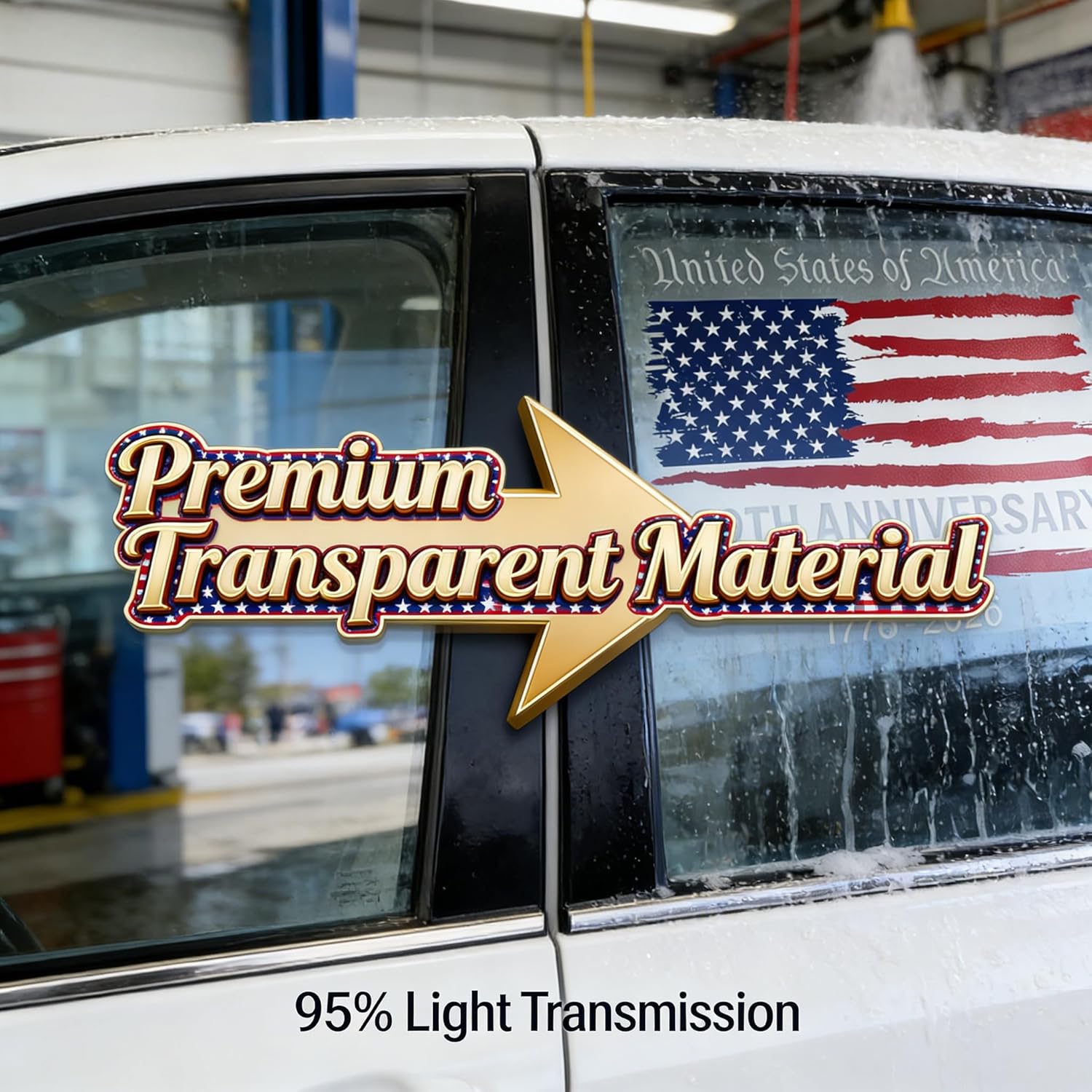 5PCS America 250th Anniversary Decal, 20x16cm USA Independence 1776-2026 Patriotic Vinyl Sticker, Durable American Flag Bumper Decal for Water Bottle Tumbler Helmet Car Window - Image 2