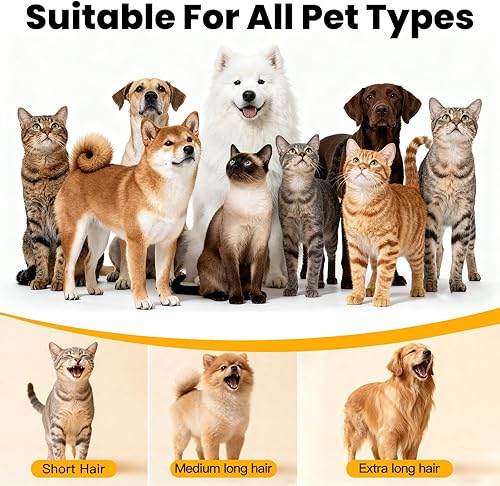 Miniatura 8 de Aspiradora de aseo para perros, kit todo en uno de aseo para mascotas con cortadora de pelo y cepillo de desprendimiento, aspiradora removedor de