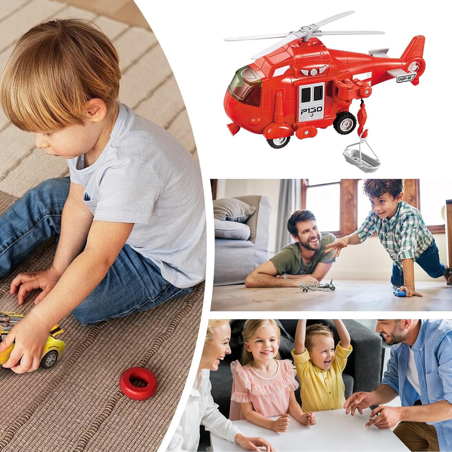 Kids Helicopter Toy - Simulation Helicopter Inertial Aircraft Toy Model,Vehicles Toys with Sound and Lighting Effects for Park, School, Home, Kindergarten