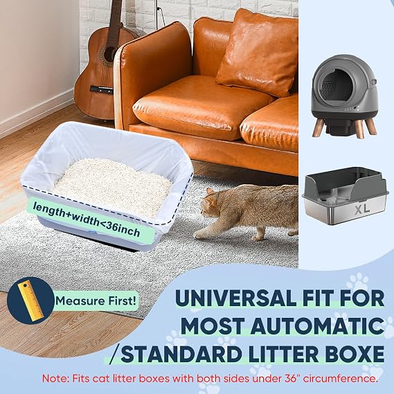 80 Count Jumbo Cat Litter Box Liners, 37 x 18.11