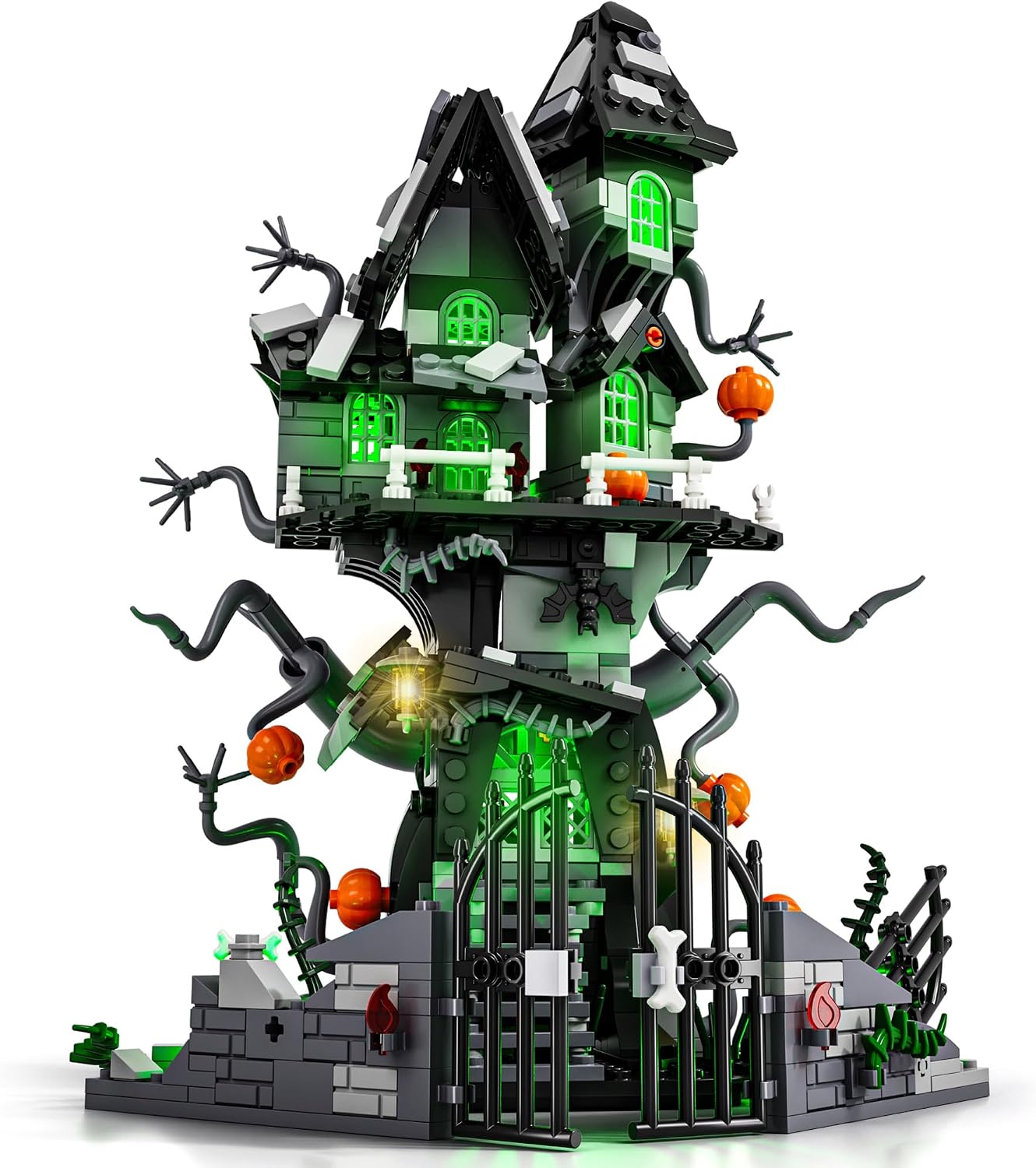 Haunted House Building Set with Green Glow for Ages 8+
