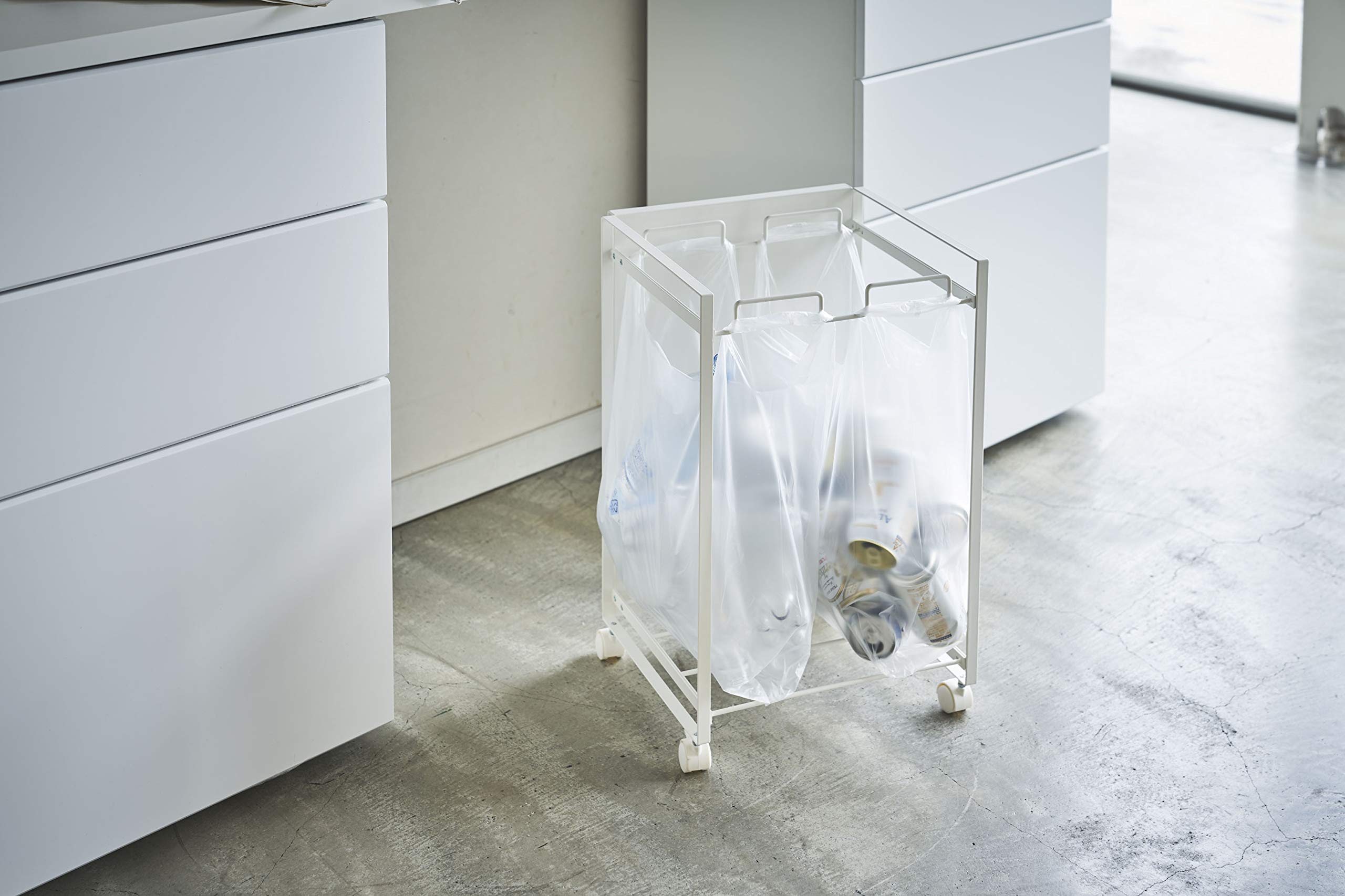 新品 tower 蓋無し 目隠し 分別ダストワゴン 2分別 ホワイト　レジ袋用 楽天市場】《ポイント5倍！》目隠し分別ダストワゴン タワー 2