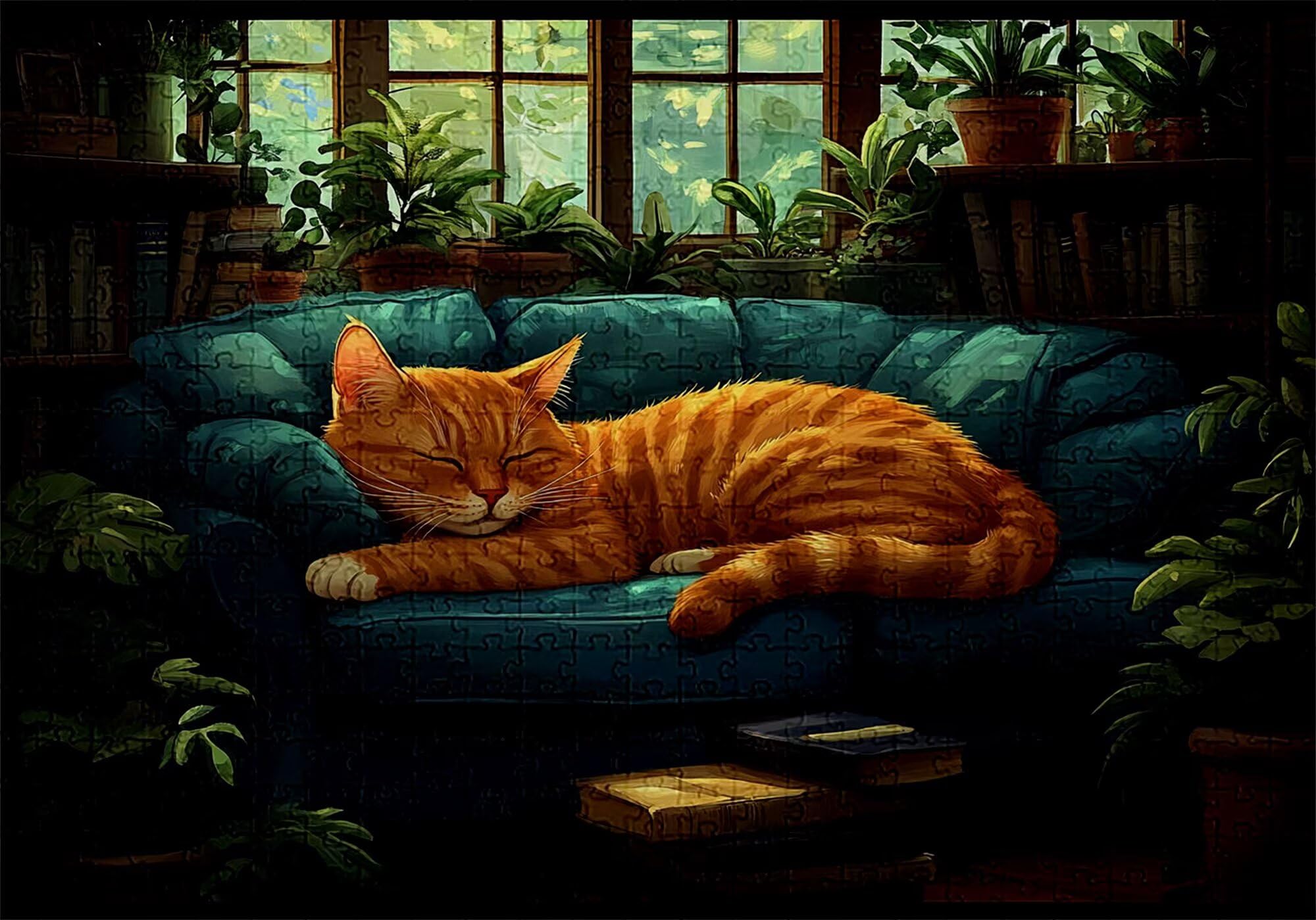 Puzzle 3000 elementów kot puzzle dla dorosłych zwierzę 122 x 81 cm unikalne rzemiosło klasyczne 3D drewniana układanka do rodzinnych gier aktywnych, układanka do samodzielnego wykonania nawet do