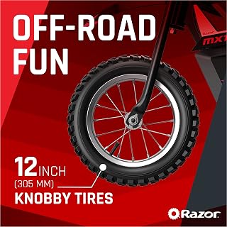 Razor MX125 Dirt Rocket Electric Dirt Bike for Kids 5+ - 8 MPH Rear-Wheel Drive, Authentic MX Geometry, High-Torque Motor, Blue