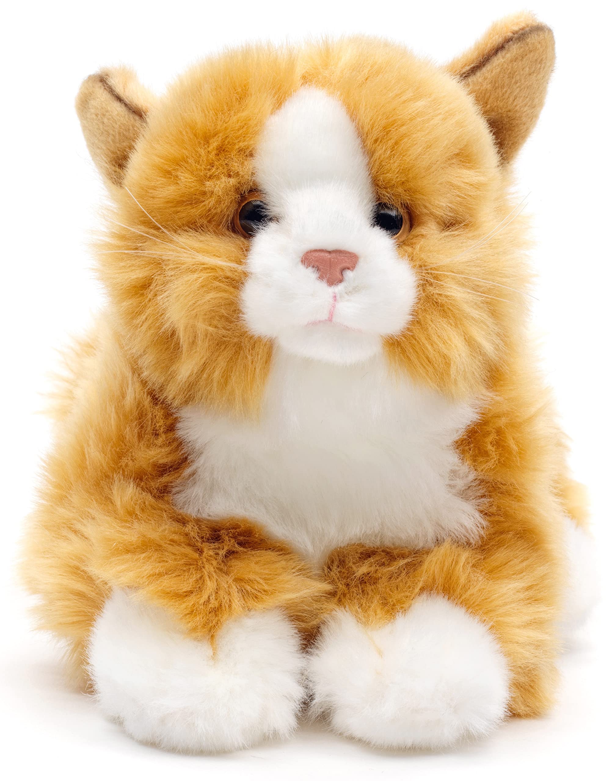 Uni-Toys - Cat red-brown, lying down - 20 cm (length) - plush kitten - plush toy, cuddly toy