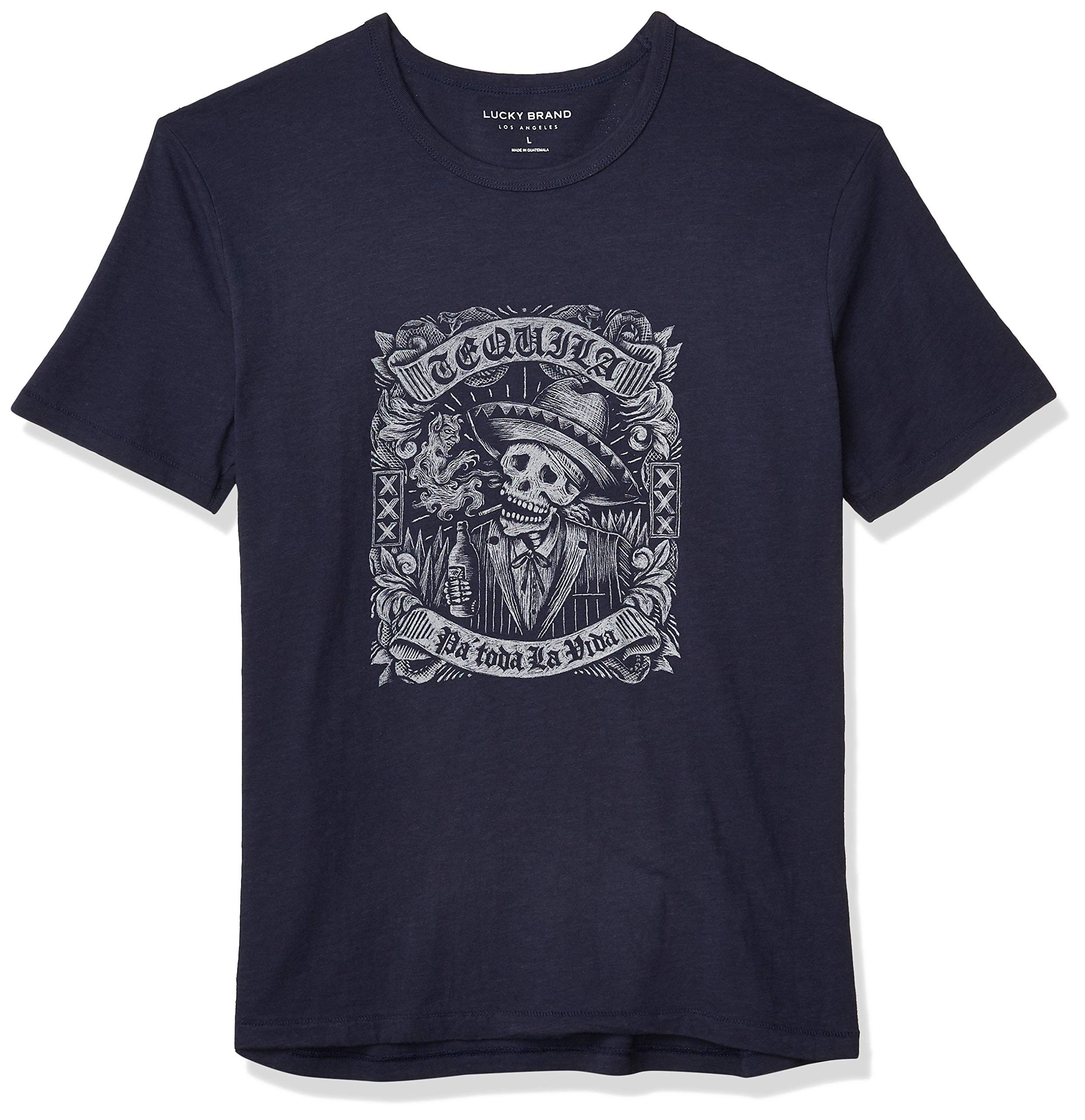Men's Short Sleeve Crew Neck Tequila Skull Tee