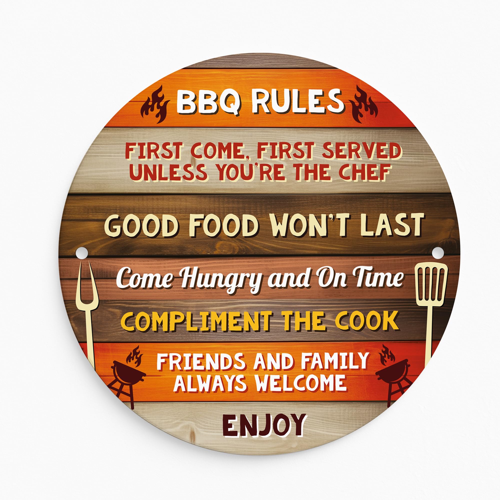 Red Ocean BBQ Sign For Garden Acrylic BBQ Rules Signs For Home Outside Decor Garden Shed Garage Man Cave Signs Gift Men Plaque Hanging Sign