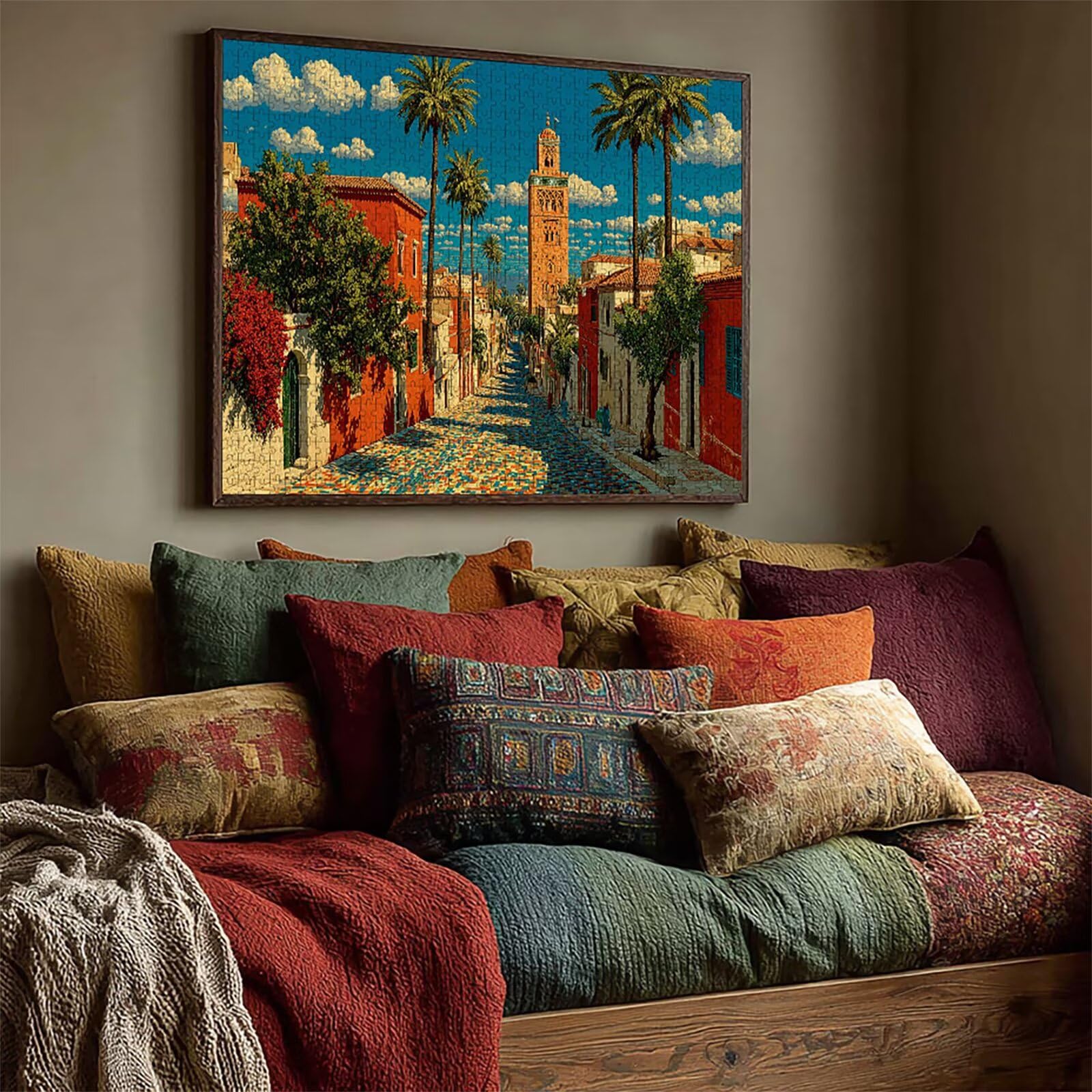 Puzzle Arte con Scatola Cielo, Vista Della Strada Puzzle Legno 6000 Pezzi Adulti 179x105cm, Attività di Intrattenimento ad Alta Difficoltà, DIY Classici Gioco, Jigsaw Per Tutta La Famiglia, J-3569