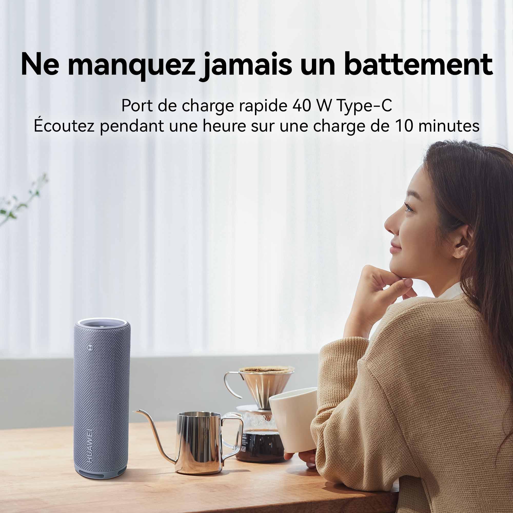 HUAWEI Sound Joy 2, Haut-Parleur Bluetooth Portable, Lecture 26 Heures | Système Sound à Quatre unités, IP67 résistant à la poussière et à l'eau, Spectacle de lumières stéréo et élégant