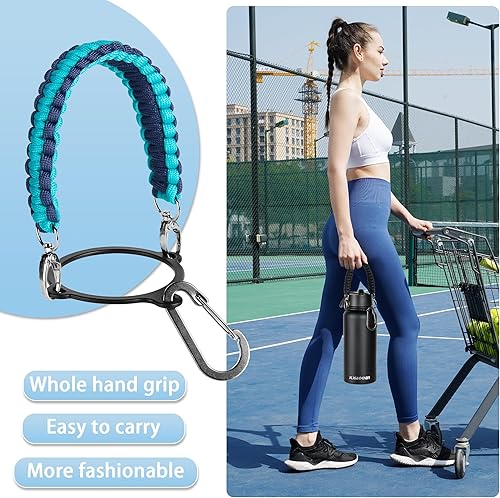 Miniatura 2 de KXIAOCHEN Botella de agua aislada, botella de agua de acero inoxidable, 2 tapas (con pajilla y tapa con asa), botellas de agua metálicas de boca