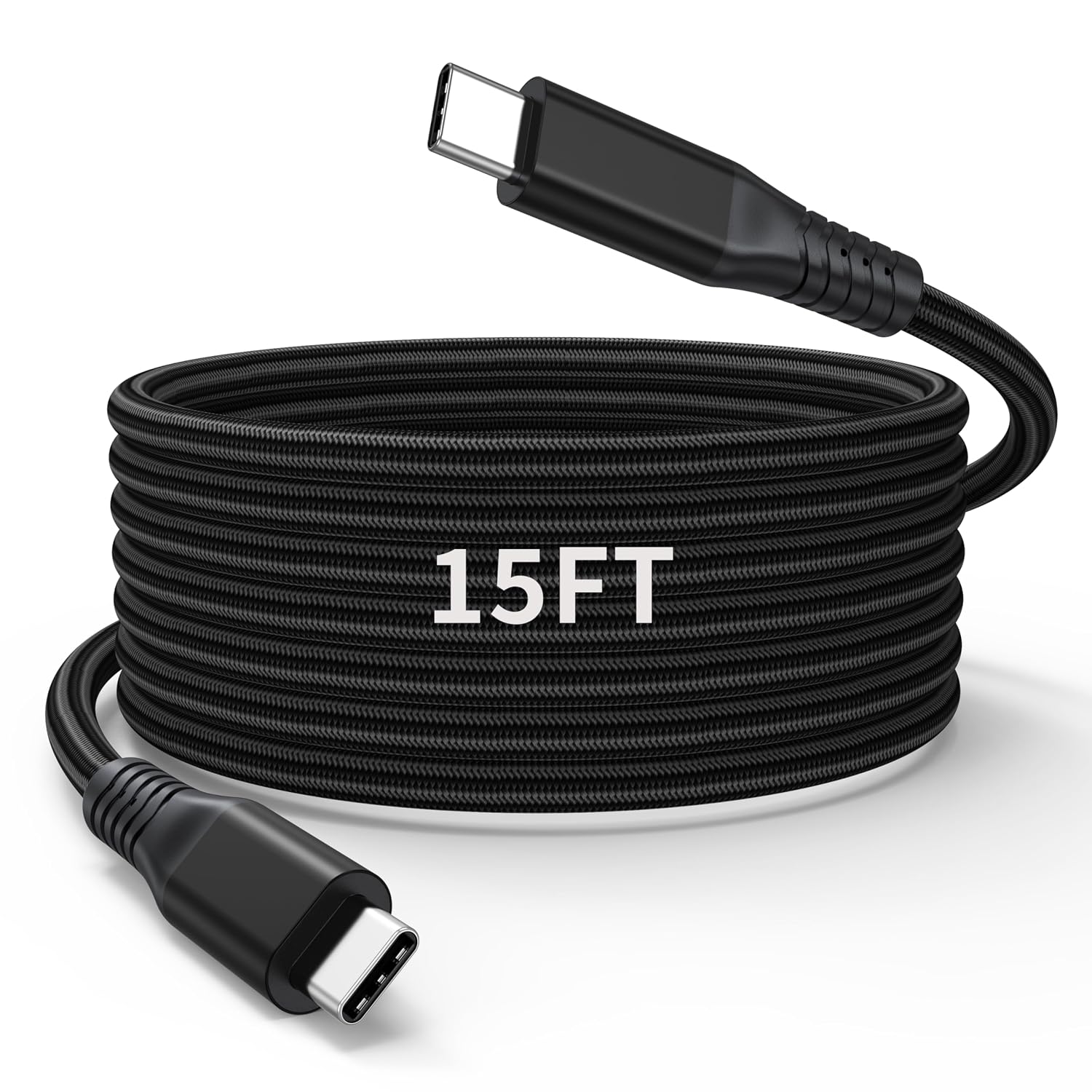 USB C to USB C Cable 15FT, 240W PD Fast Charging, 20Gbps Data Transfer Long USB C Cable, 8K@60Hz Video Support, USB Type C Charger Cord for iPhone 17/16/15, MacBook, iPad, Monitor, Game Controller