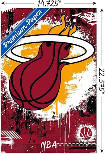 Vista 42 de Trends International NBA Miami Heat - Póster de pared con logotipo Maximalist 23, 34 pulgadas de largo x 22.4 pulgadas de ancho, paquete de póster
