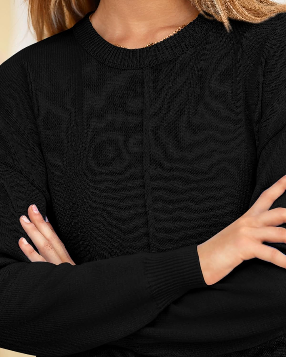 BTFBM Pullover Sweaters for Women Fall Crewneck Slouchy Long Sleeve Sweater Loose Casual Knit Tops Winter Clothes 2026 - Image 5