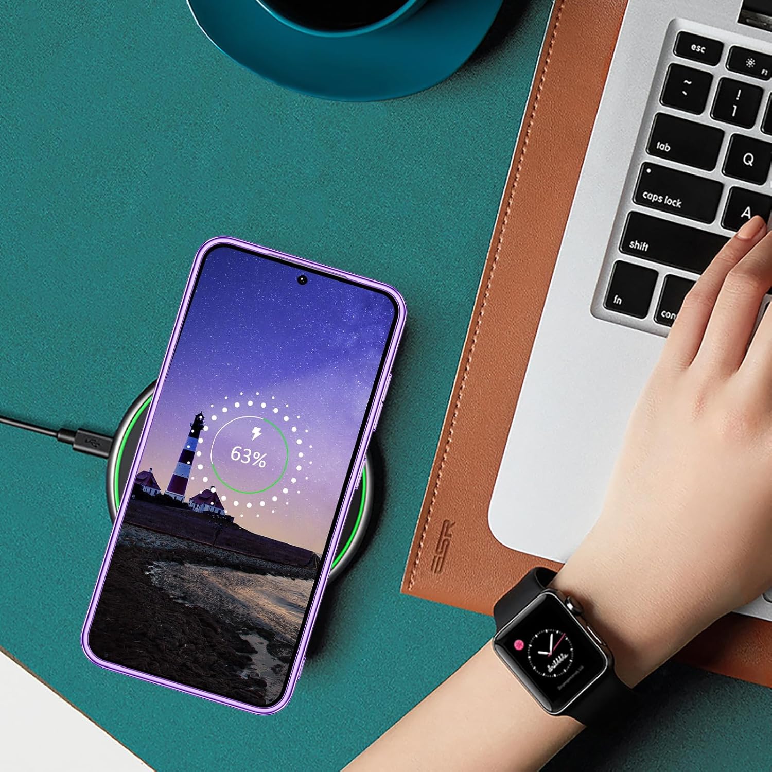 GUAGUA for Galaxy S25 Case Samsung S25 Case Glow in The Dark Noctilucent Luminous Cover Space Nebula Slim Thin Shockproof Protective Phone Cases for Samsung S25, Purple/Blue - Image 6