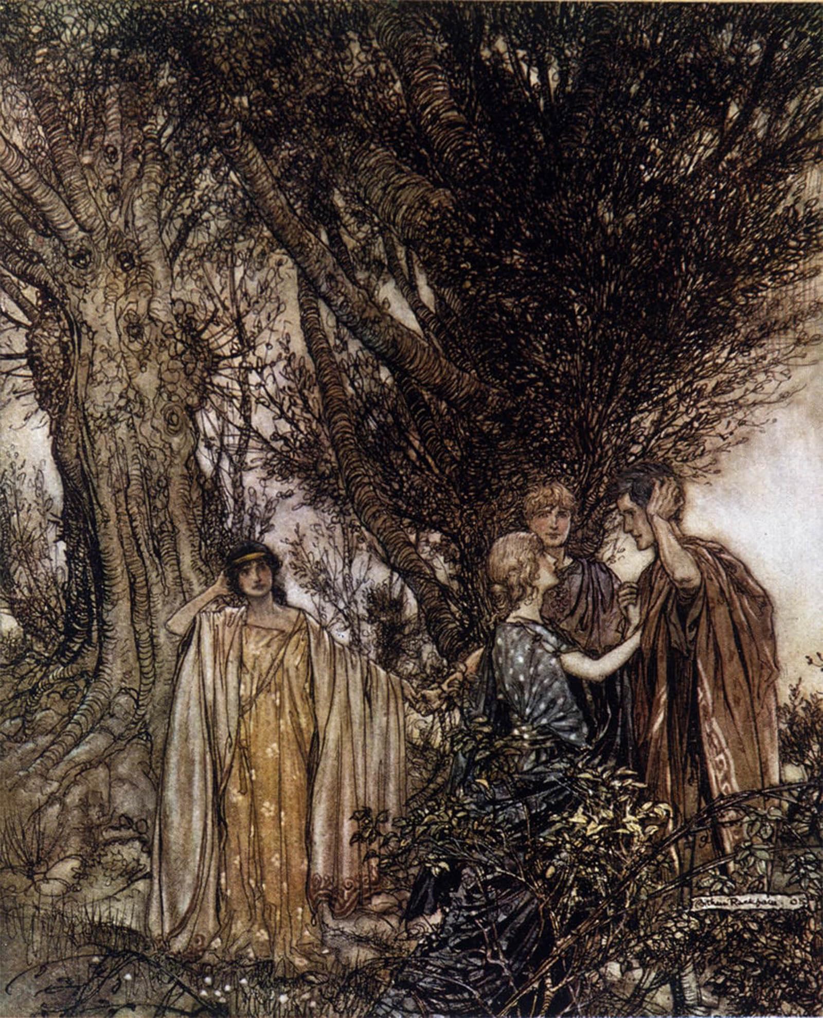 SERENDIPITP Vintage Picture Print on Canvas Wall Art Poster by Arthur Rackham Artwork Print Poster for Wall Decor 60x90cm