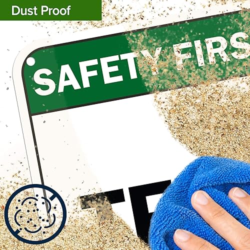 Miniatura 8 de Custom Safety First Sign, ANSI Sign, Osha Compliant, 12x18 Inches, 55 mil thick HDPE (high density polyethylene), Made in USA by My Sign Center