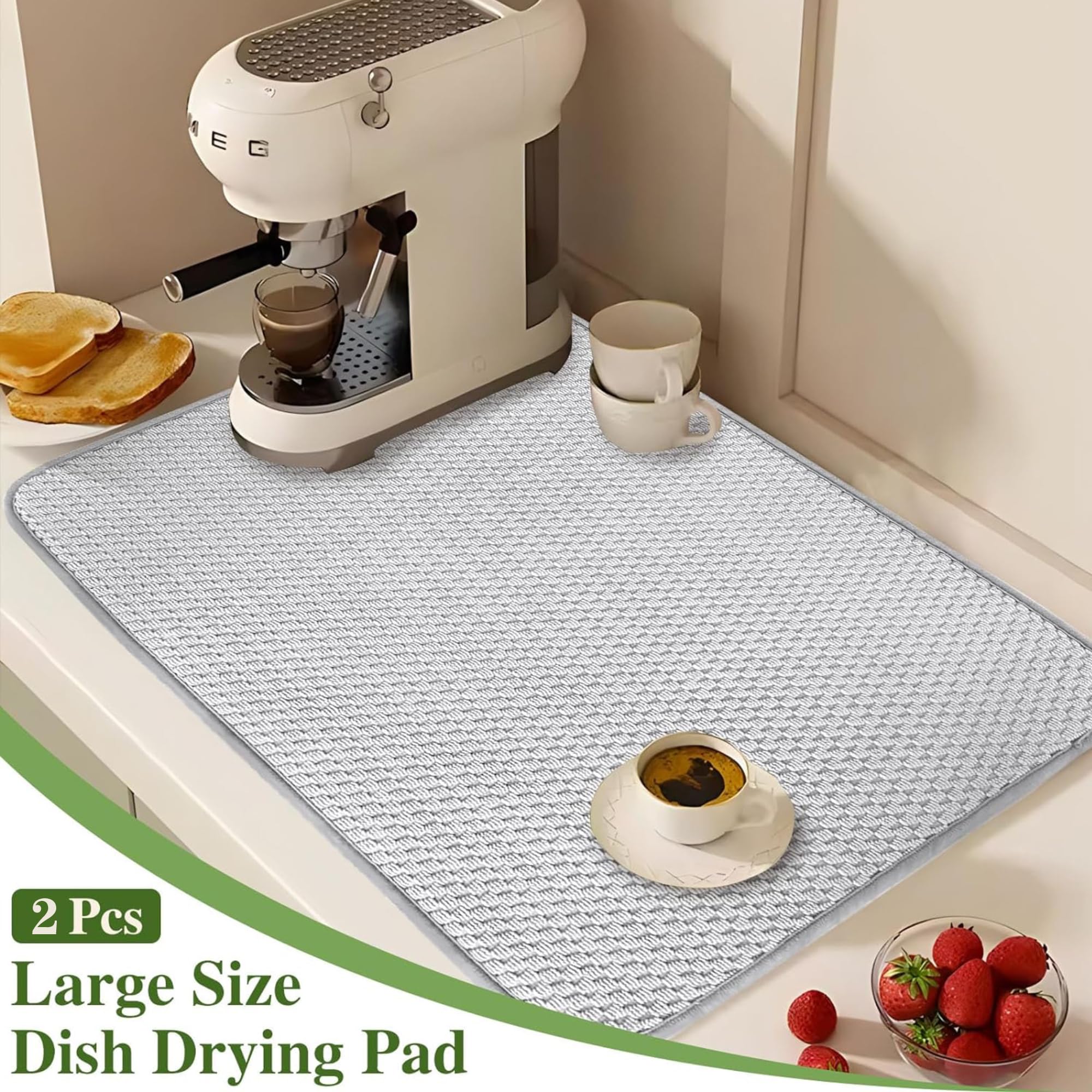 Tappetino Scolapiatti In Microfibra FULL BE DARE 50,8x38,1 Cm - Assorbente E Antiscivolo Per Cucina - 2