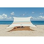 Neso Grande Portable Beach Tent Sun Shelter - Lightweight Beach Shade Canopy - Easy Setup for Family Outings - Patented Reinforced Corners - UPF 50+ Sun Protection - 7ft Tall, 9 x 9ft - Rainbow