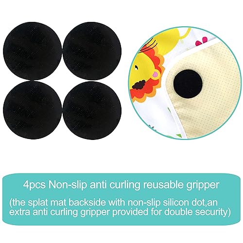 Miniatura 2 de Paw Legend Tapete lavable para silla de bebé, antideslizante, de silicona, para salpicaduras (53 x 53 pulgadas), tapete a prueba de fugas, animal