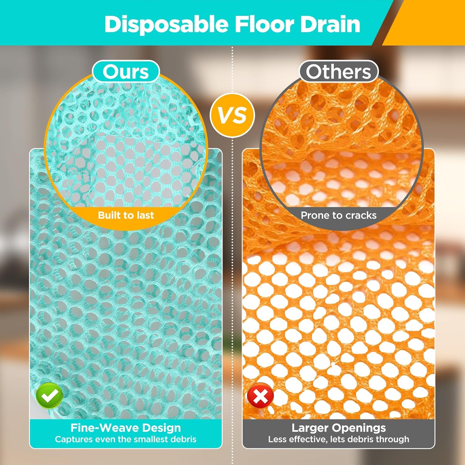 Disposable Floor Drain Strainers Mesh, Thickened Stainless Steel Floor Drain, Reusable Mesh Drain Sock Strainer - 30 Pack (2")
