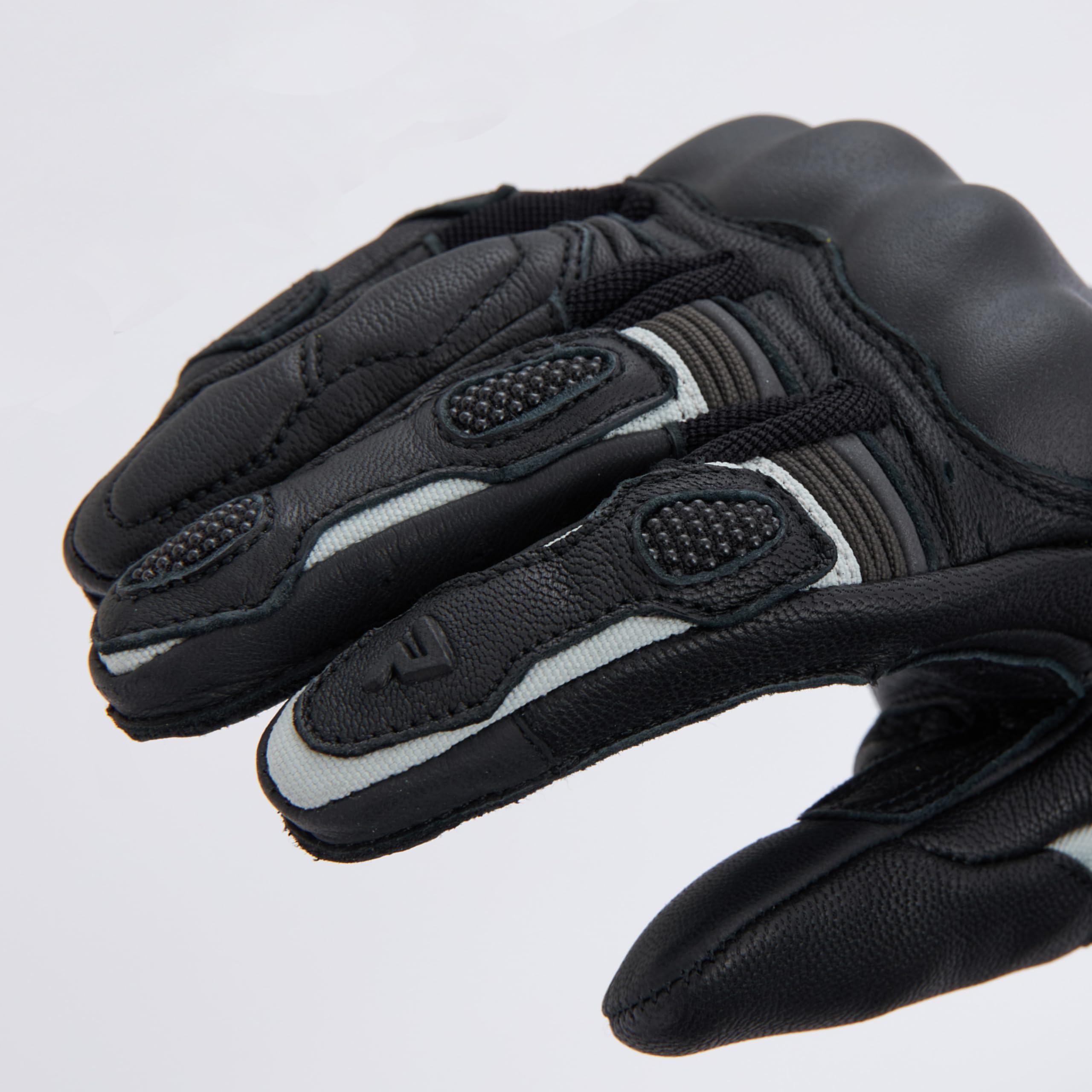 REBELHORN Range Motorradhandschuhe Herren | Ziegenleder | Knöchel SAS-TEC Protektoren | Superfabric Einsätze | Doppelte Manschettenverstellung | Wischer am Daumen | Größen bis 5XL