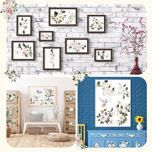 Miniatura 2 de 12 hojas de calcomanías para transferencia para manualidades y muebles, calcomanías clásicas de pájaros, floral, lavanda, mariposa, para el hogar,