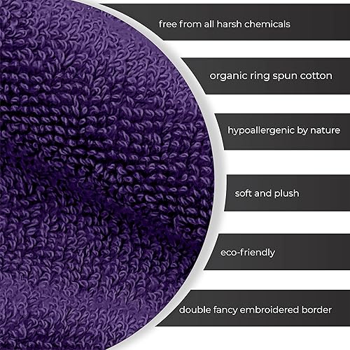 Miniatura 7 de Juego de 8 toallas de baño 100% algodón de lujo para baño, juego de 8 (2 toallas de baño y 2 toallas de mano y 4 paños de lavado)  Juego de toallas