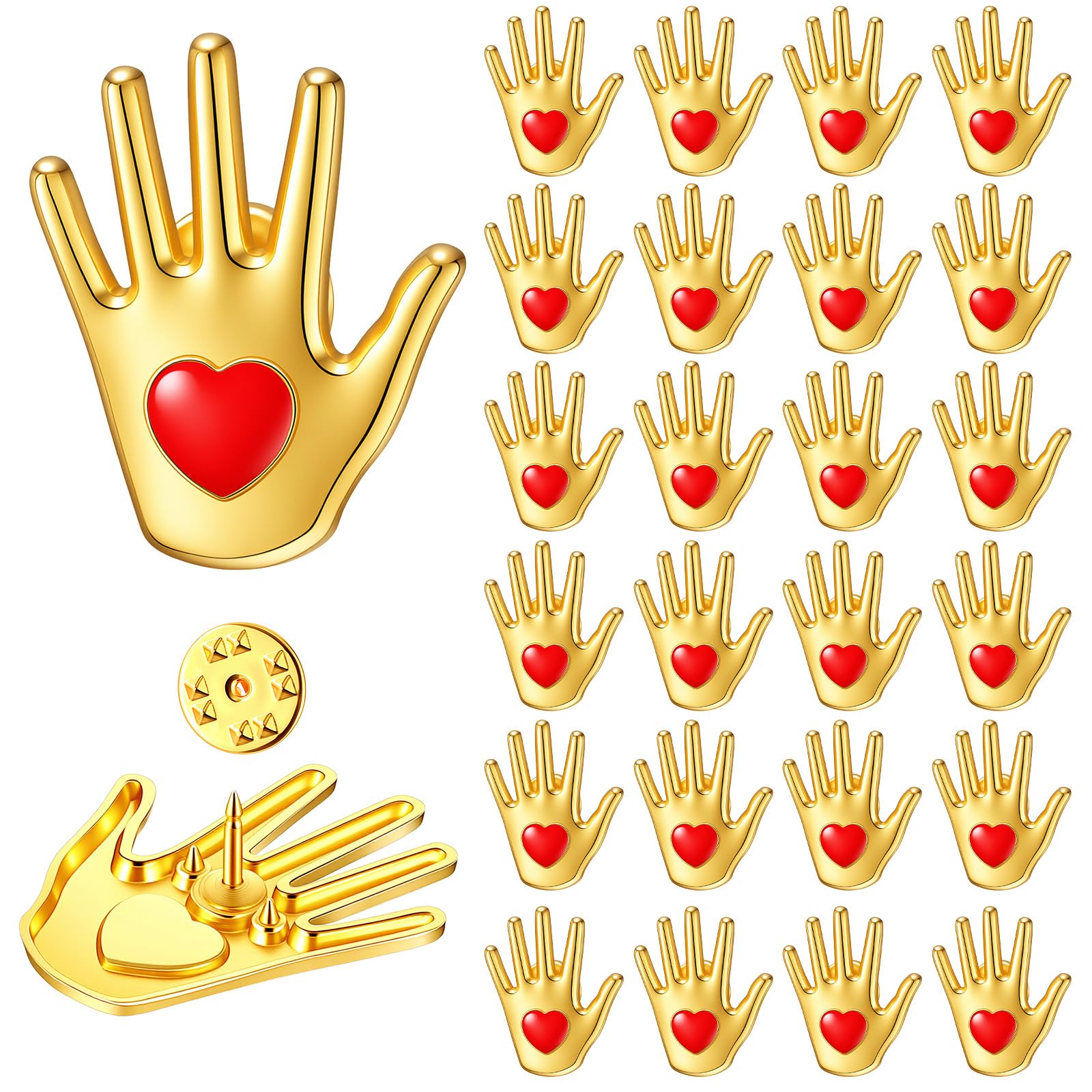 Foilswirl 20 Pcs Volunteer Appreciation Gifts Bulk Gold Hands Lapel Pin