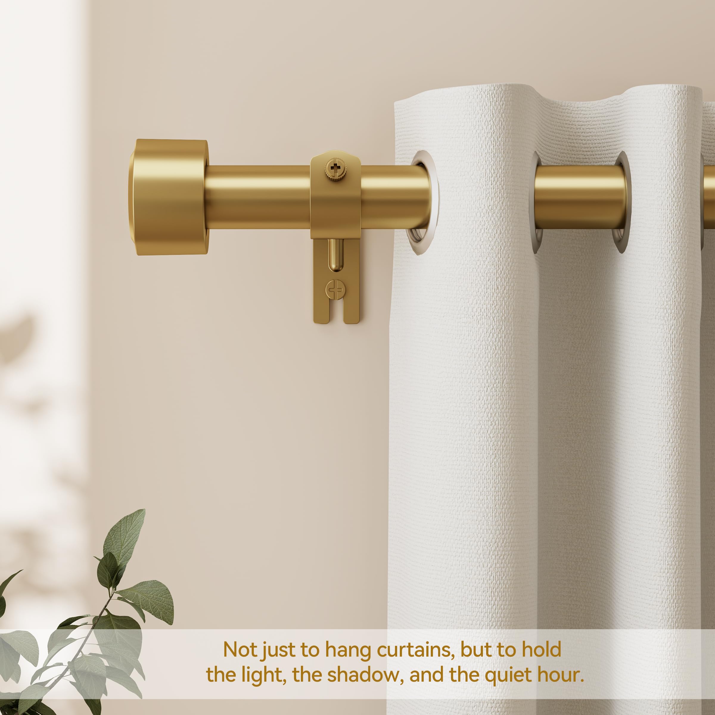 Gold Curtain Rod - 32-144 Inch, Heavy Duty -4 Gold Curtain Rod - 32-144 Inch, Heavy Duty -4
