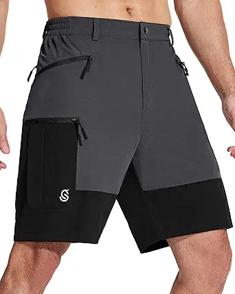 Hiking Cargo Shorts Men Quick Dry Mens Tactical Travel Outdoor Shorts with Zipper Pockets Fishing Casual 7 inch