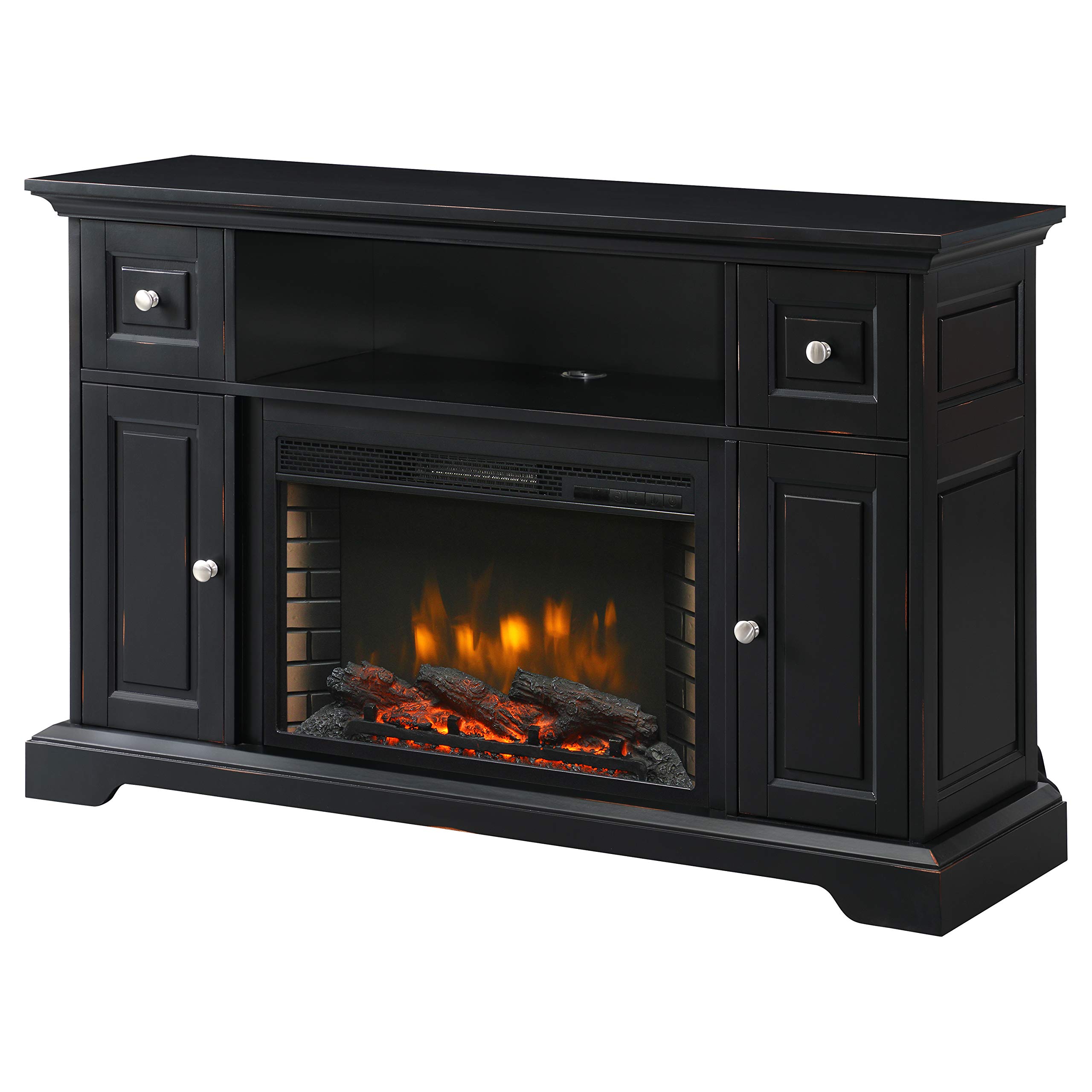 Muskoka Sutherland 53-in Media Aged Black Electric Fireplace