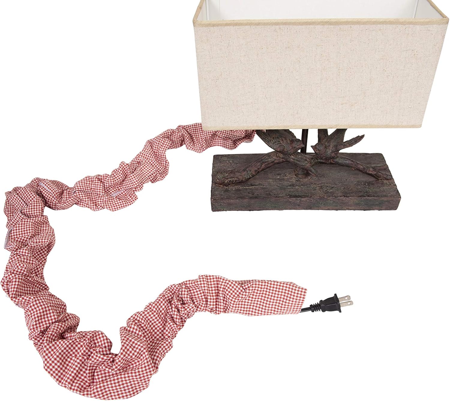 Creative Co-Op Red Gingham Fabric Chandelier Cord Cover : Home & Kitchen